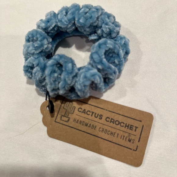 2 Crocheted Velvet Scrunchies ****TWO FOR $12**** - Picture 2 of 3